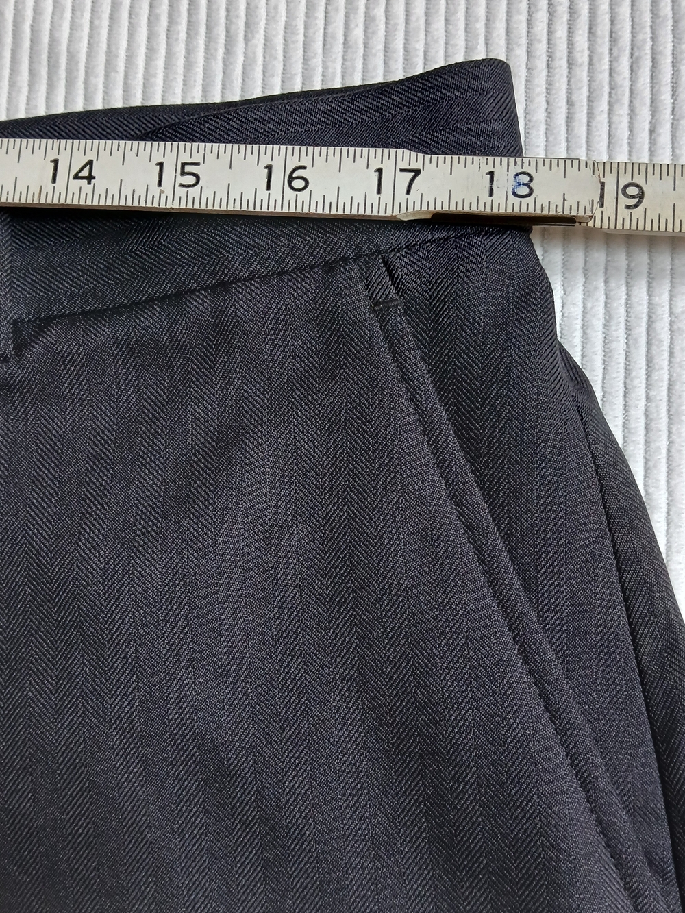 Perry Ellis Portfolio Men's Pants 36x32 Flat Front Herringbone Dress Slacks - Picture 4 of 9